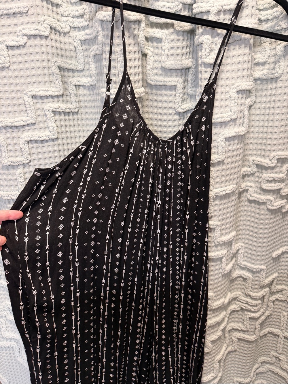 Black Printed Spaghetti Strap Crop Jumpsuit